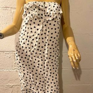 Star Patterned Strapless Dress